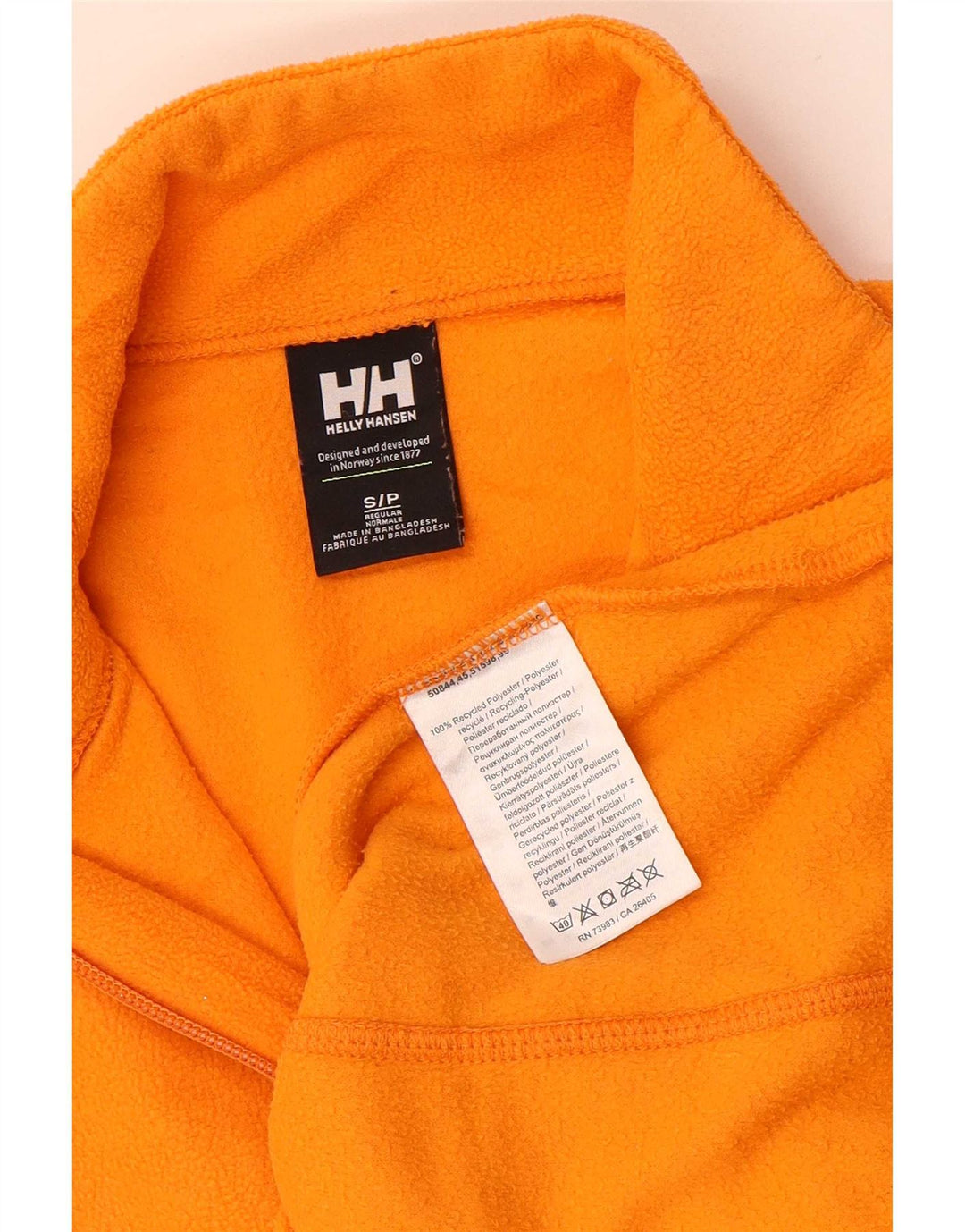Helly Hansen - Jersey de forro polar con cuello y cremallera para hombre, talla pequeña, poliéster naranja