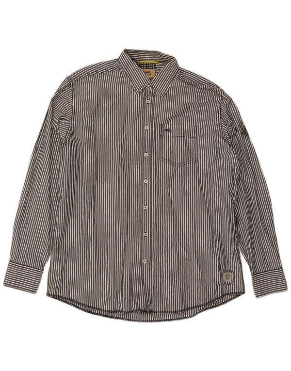 CAMEL ACTIVE Camisa de corte moderno para hombre 2XL Algodón a rayas azules