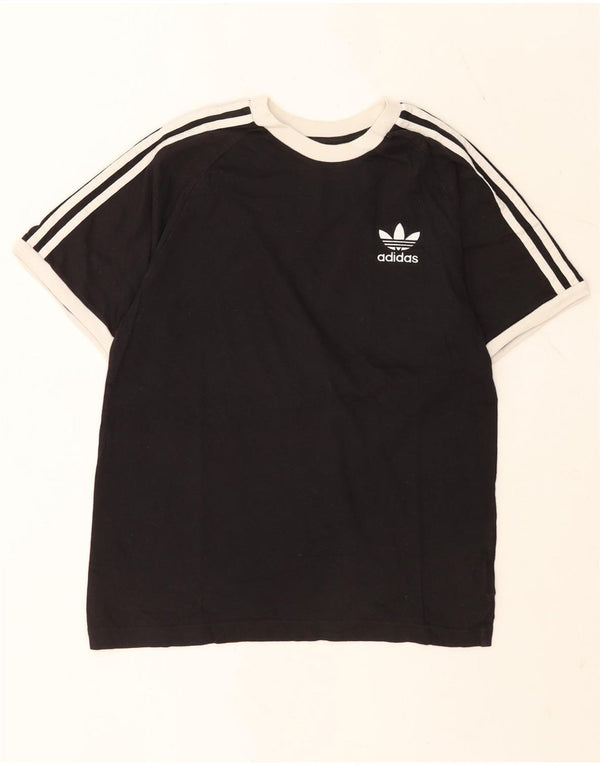 Adidas - Camiseta para hombre, talla pequeña, algodón negro