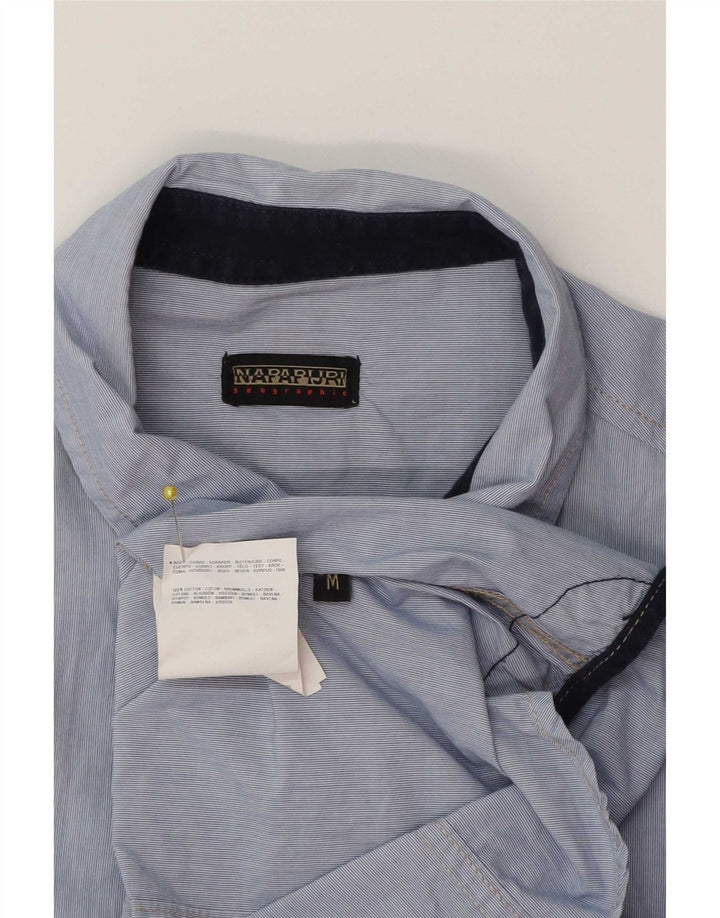 Camisa Napapijri Hombre Algodón Rayas Azul Medio