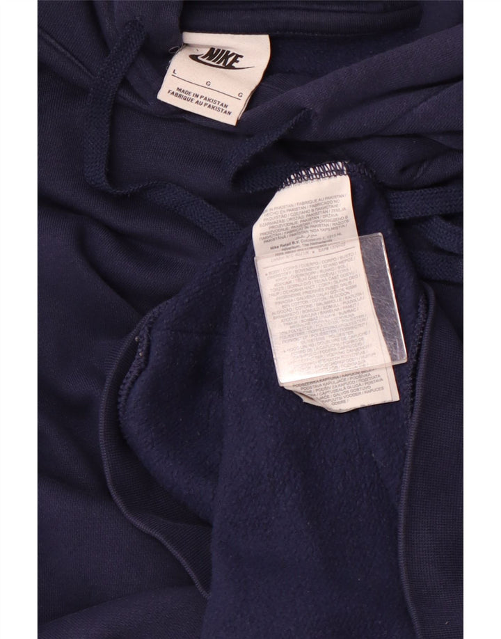 Nike Sudadera con capucha gráfica para hombre, talla grande, algodón azul marino