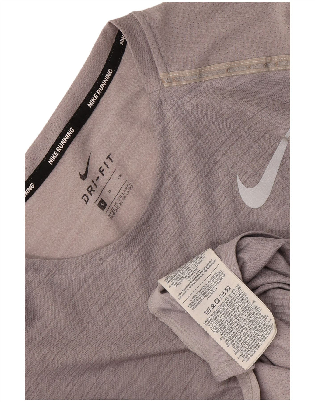 Camiseta Nike Dri Fit para hombre Top pequeño poliéster moteado gris