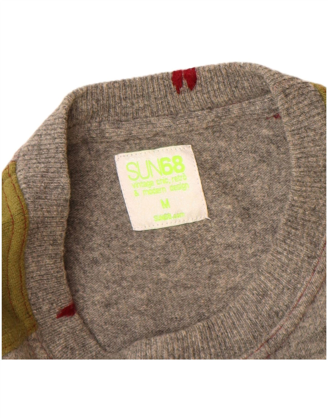 Sun68 Suéter tipo jersey para mujer con cuello barco UK 44 Gris medio Colorblock
