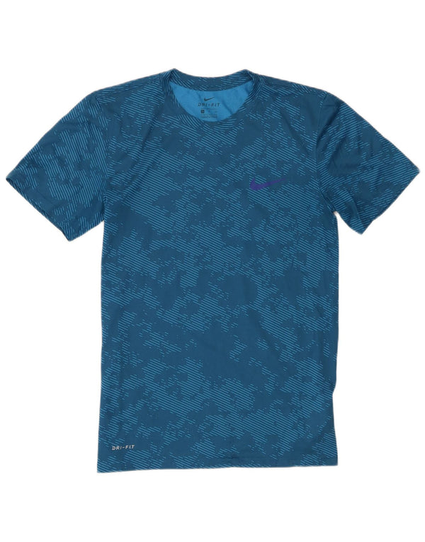 Camiseta Nike Dri Fit para hombre Top Small Azul Camuflaje Poliéster