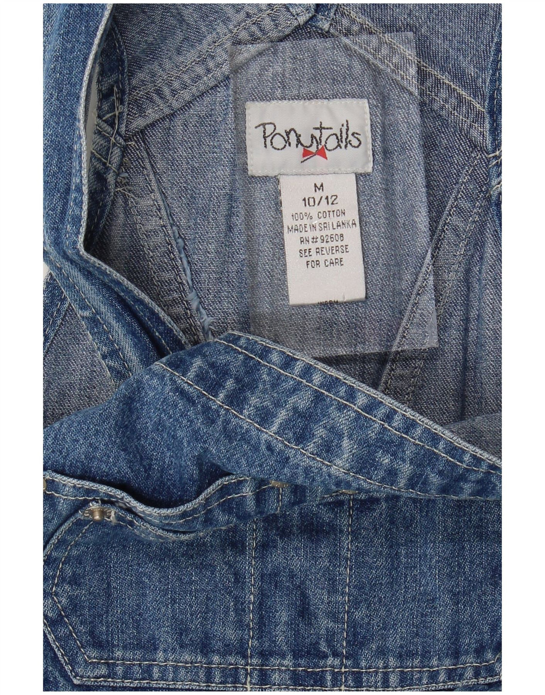Vintage mujer Dungarees Jeans Tamaño 10/12 Medio W28 L25 Algodón Azul