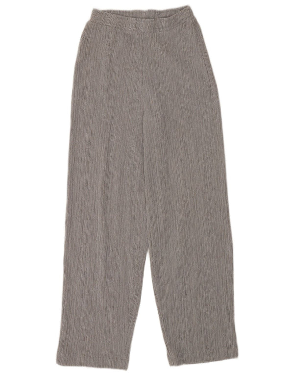 Zara Mujer Pantalones Casuales De Corte Suelto Pequeño W26 L29 Poliéster Gris