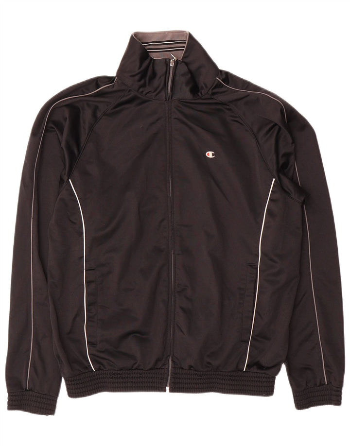 Champion Chaqueta de chándal para hombre Poliéster negro mediano