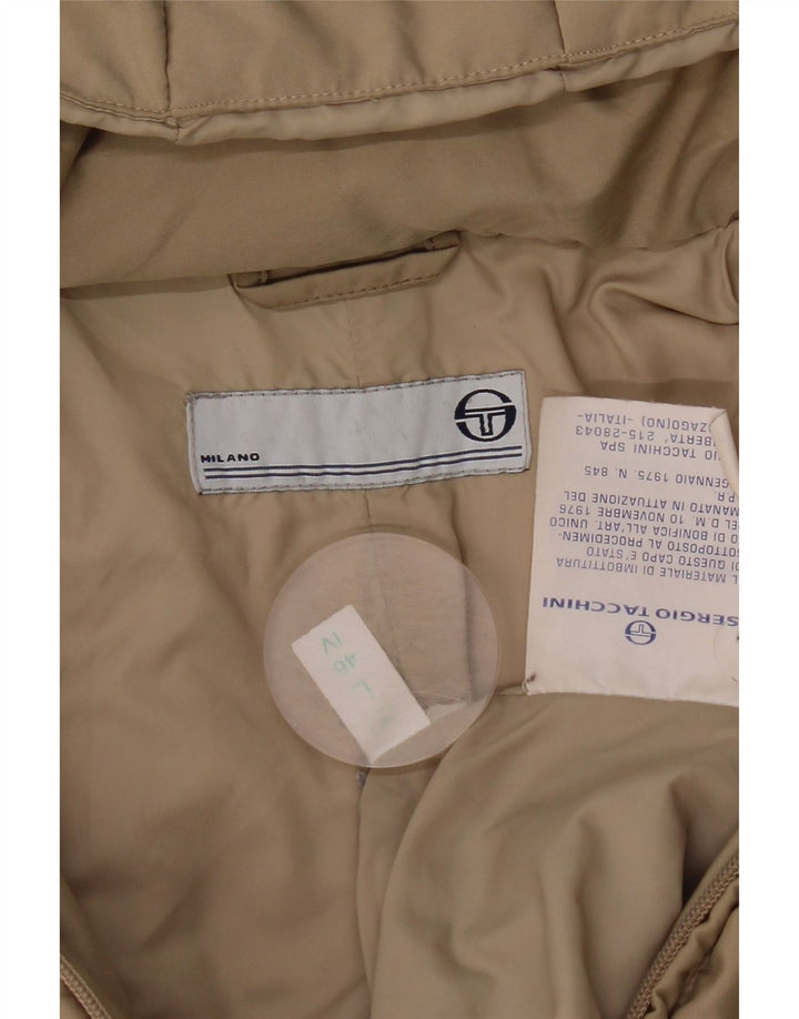 Sergio Tacchini Abrigo acolchado con capucha para mujer UK 46 Large Beige