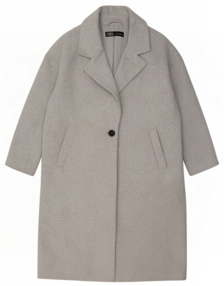 Zara Abrigo extragrande de manga 3/4 para mujer ES 44 Poliéster gris medio