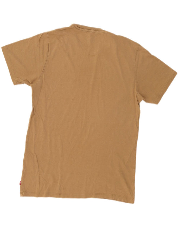 Levi's Hombre Camiseta Gráfica Top Algodón Beige Medio