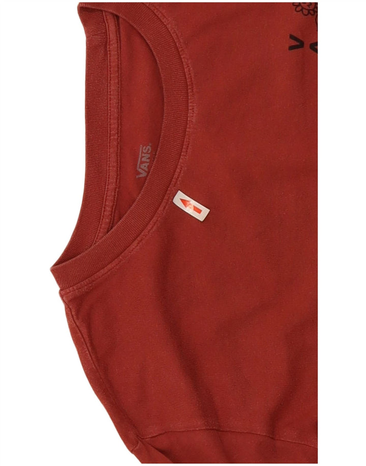 Vans Hombre Graphic Top Manga Larga Grande Algodón Rojo