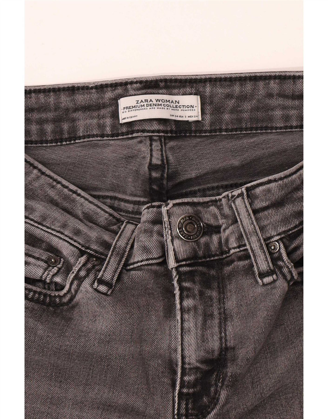 Zara Vaqueros Acampanados Mujer EU 34 2XS W24 L33 Gris