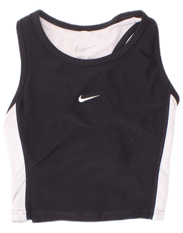 Nike - Camiseta corta sin mangas Dri Fit para niña (8-9 años), color negro