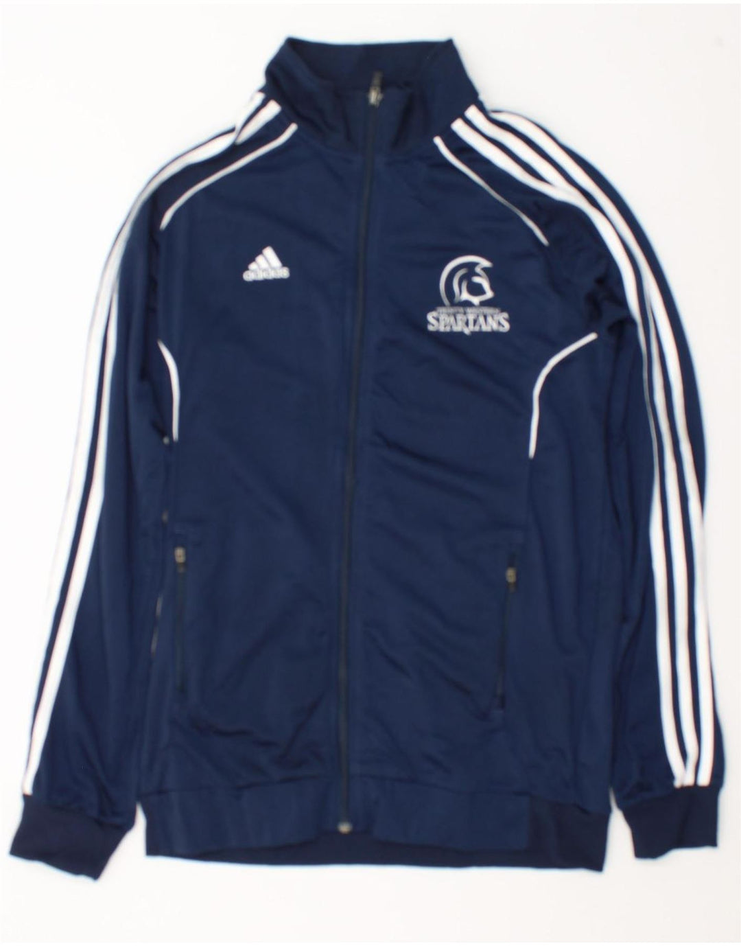 Adidas Mens Spartans Graphic Chándal Top Chaqueta Pequeña Azul Marino Poliéster