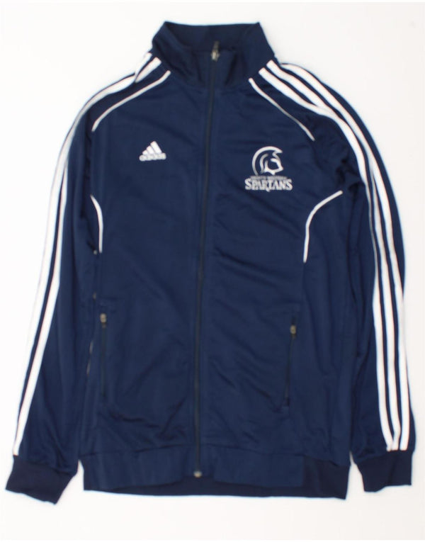 Adidas Mens Spartans Graphic Chándal Top Chaqueta Pequeña Azul Marino Poliéster