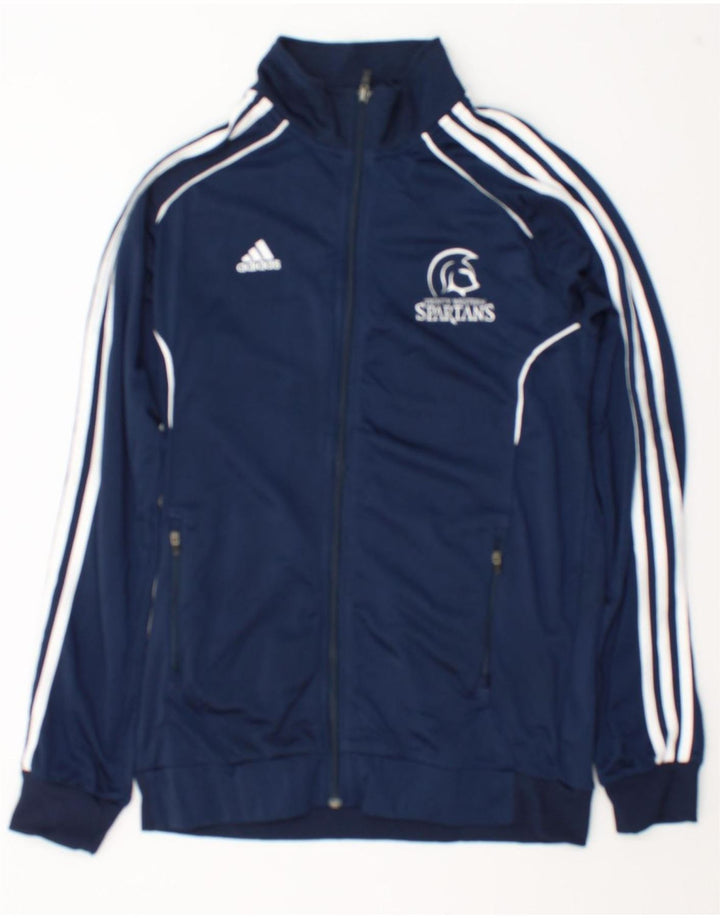 Adidas Mens Spartans Graphic Chándal Top Chaqueta Pequeña Azul Marino Poliéster