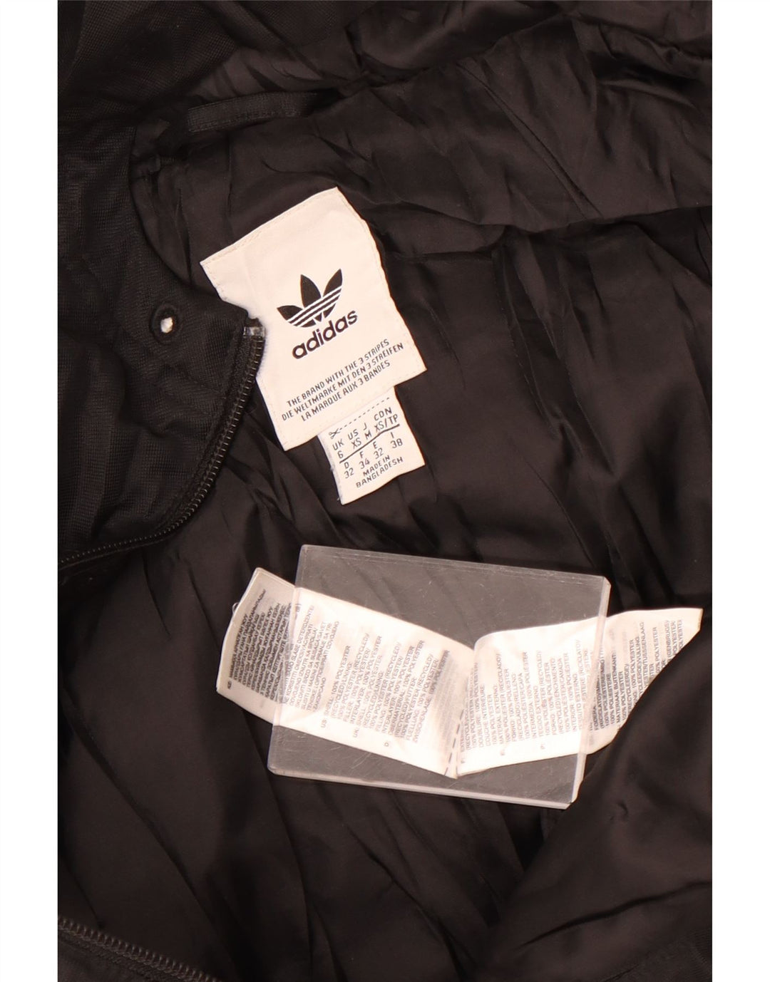 Adidas Chaqueta acolchada con capucha para mujer UK 6 XS Poliéster negro