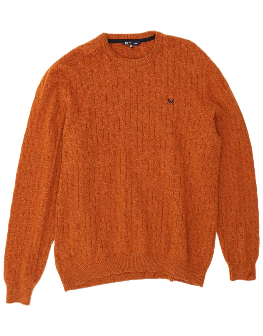 Crew Clothing Jersey de cuello redondo para hombre, talla 2XL, lana de cordero marrón