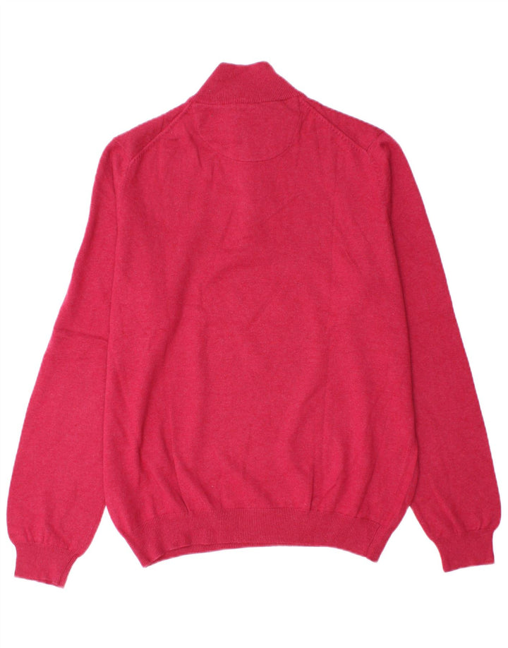 Jersey Massimo Dutti Hombre con Cremallera y Cuello Alto Algodón Rosa Medio