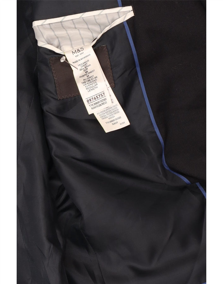 Marks & Spencer Chaqueta tipo blazer de 2 botones para hombre UK 38 Medium Azul marino