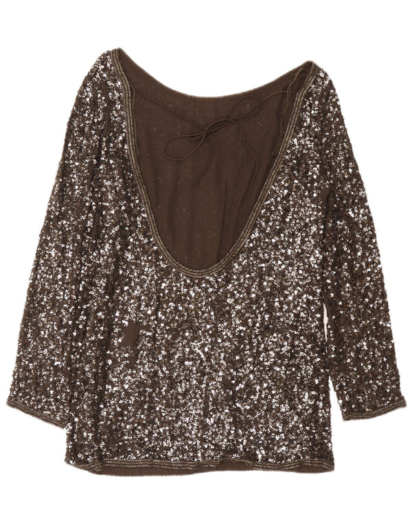 All Saints Blusa de manga larga para mujer UK 44 Gris medio