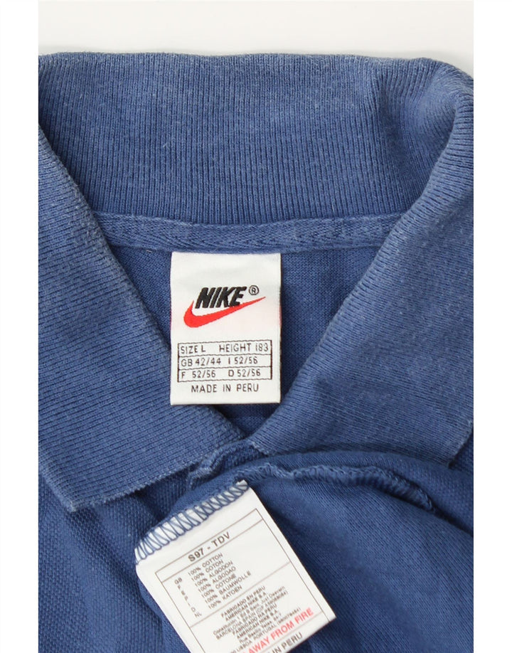 Nike Polo para hombre UK 42/44 Grande Azul Algodón