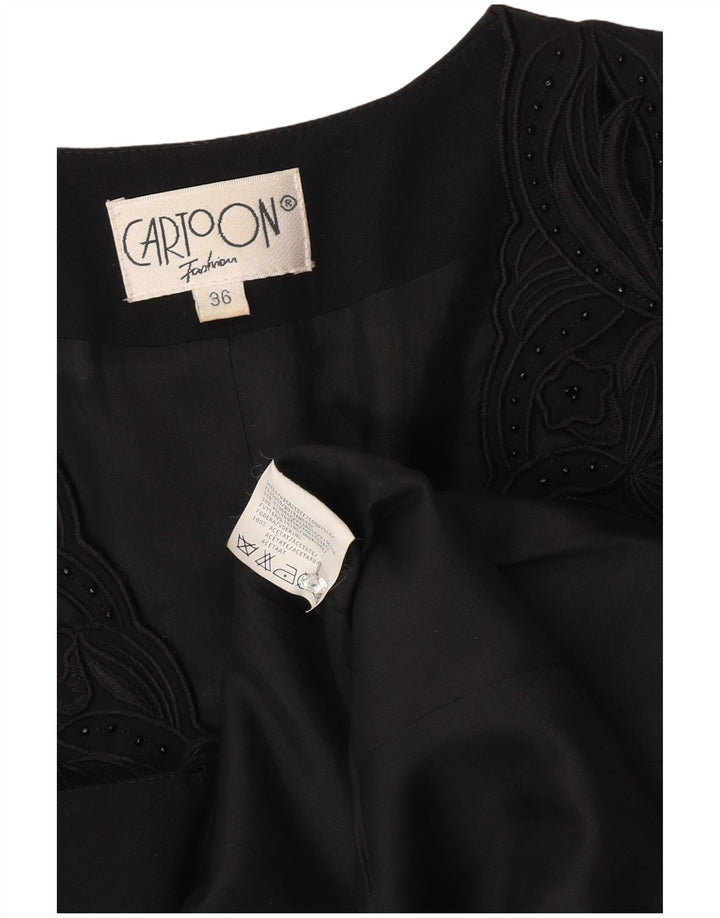 Chaqueta tipo blazer de 9 botones para mujer de dibujos animados EU 36 Viscosa floral negra pequeña