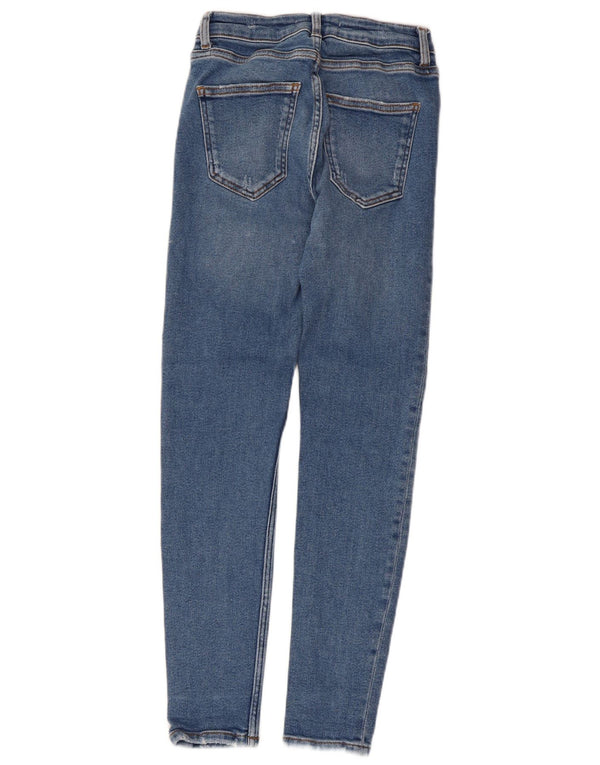 Zara Vaqueros pitillo desgastados para mujer EU 36 XS W26 L27 Azul