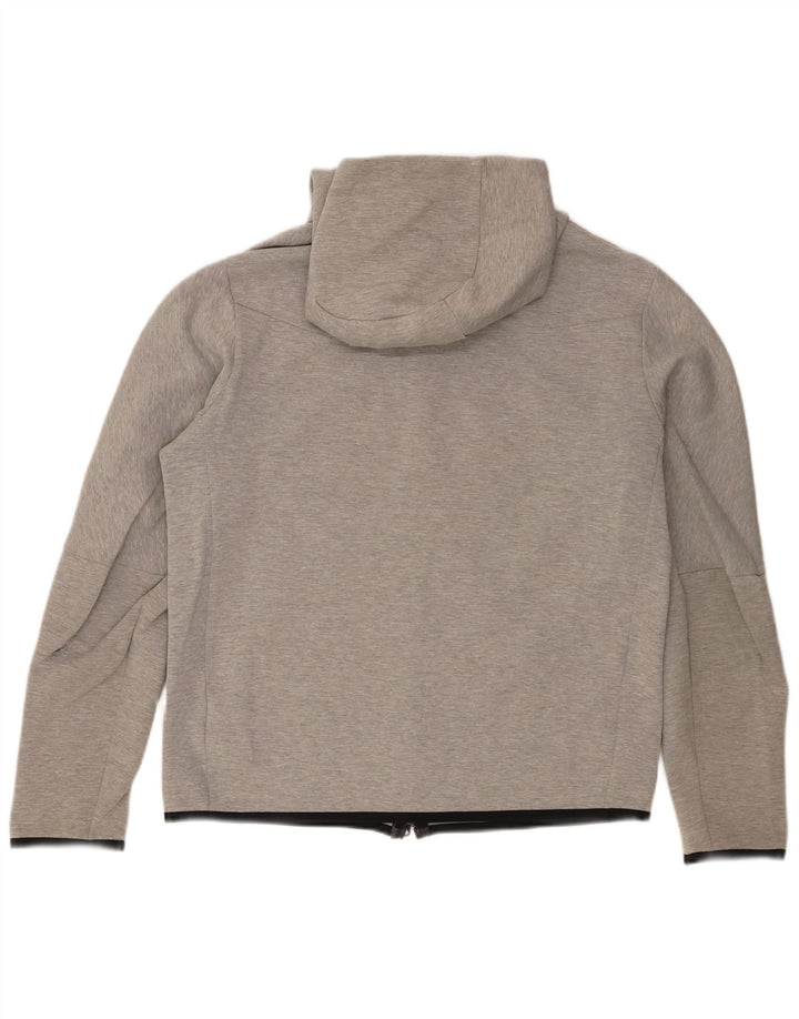 Nike - Sudadera con capucha y cremallera para hombre, algodón moteado en gris medio
