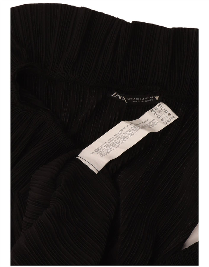 Zara Mujer Blusa Sin Mangas Top UK 42 Medio Negro Poliéster