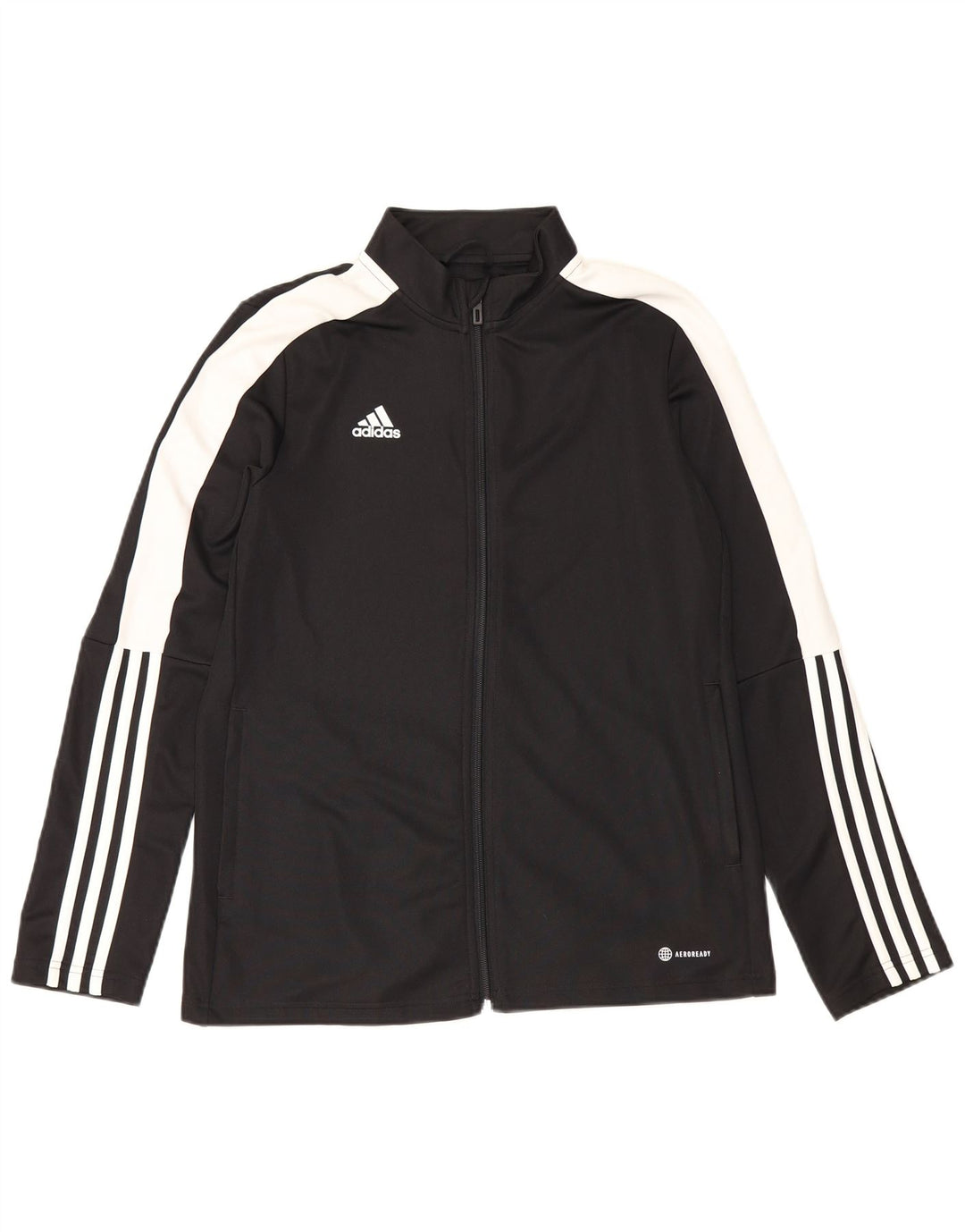 Adidas Mujer Aeroready Chándal Top Chaqueta UK 16/18 Grande Negro Poliéster