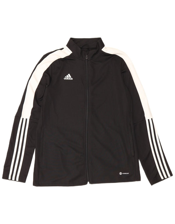 Adidas Mujer Aeroready Chándal Top Chaqueta UK 16/18 Grande Negro Poliéster