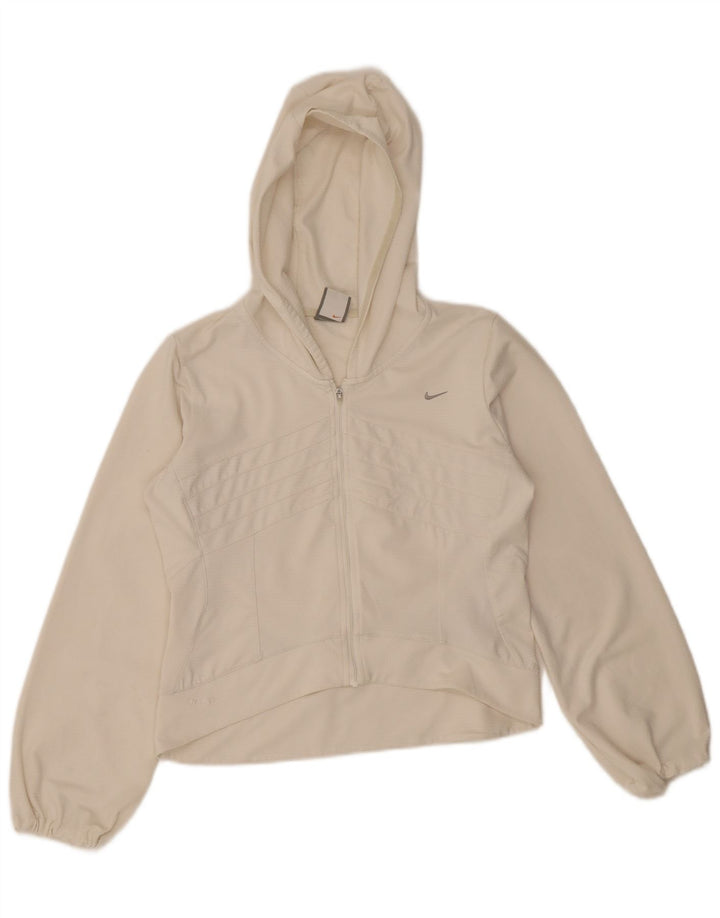 Nike - Chaqueta corta con capucha para mujer, talla 10/12, color blanco