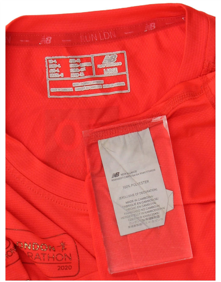 New Balance Hombre Camiseta Gráfica Top Grande Poliéster Rojo