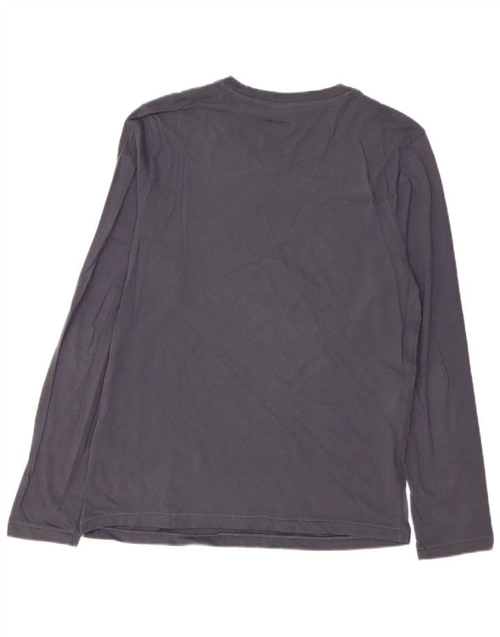 Hugo Boss Hombre Top gráfico manga larga algodón gris grande