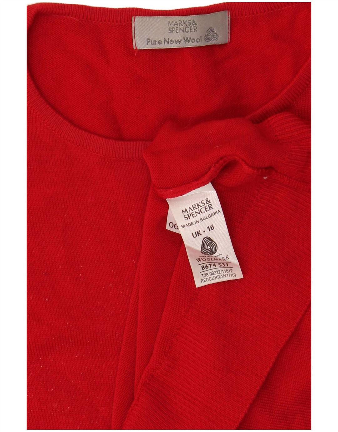 Marks & Spencer - Jersey para mujer con cuello barco, talla 40, talla grande, lana roja