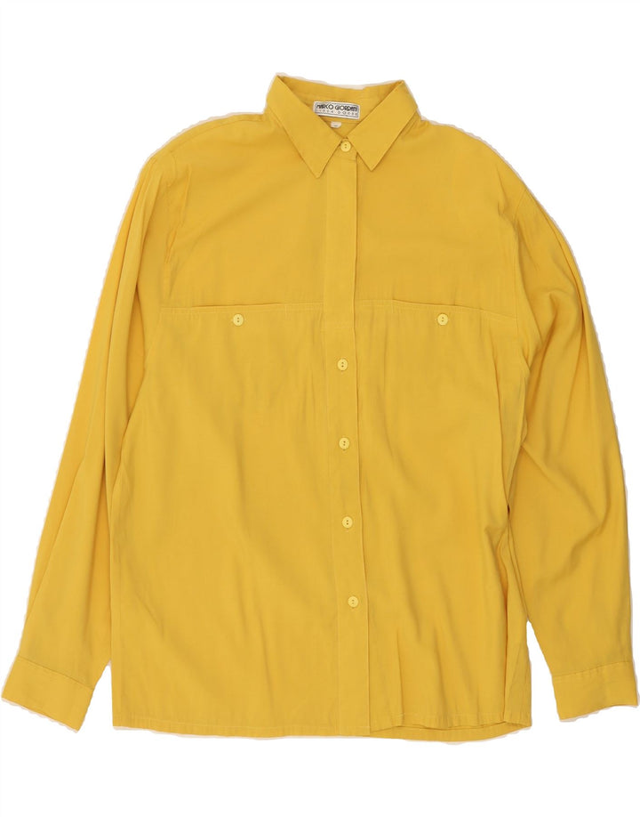 LINEA DONNA Womens Oversized Shirt Blouse IT 40 Small Yellow Rayon Vintage Linea Donna and Second-Hand Linea Donna from Messina Hembry 