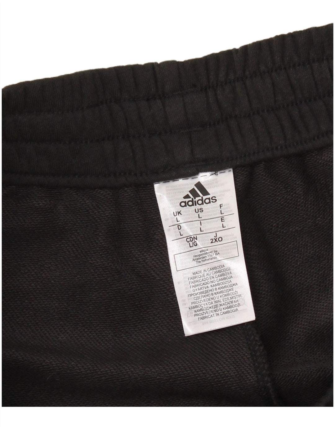 ADIDAS Hombre Chándal Pantalones Joggers Grande Negro Camuflaje Algodón