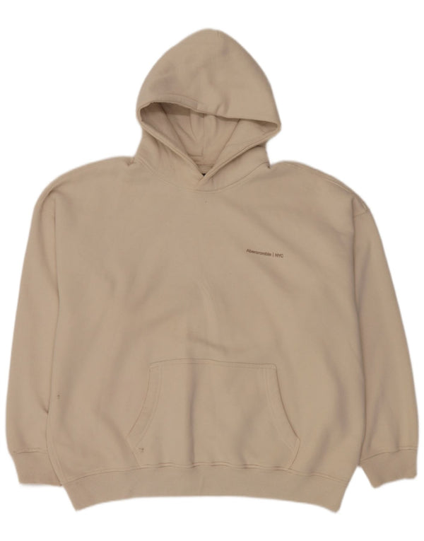 Abercrombie & Fitch Jersey con capucha para hombre XL Algodón beige