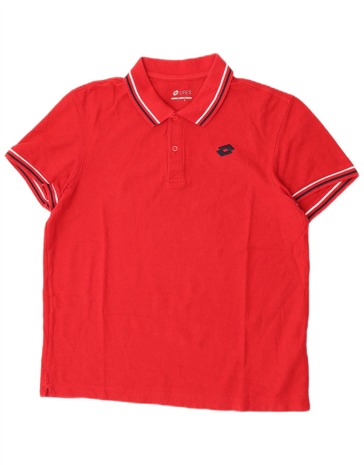 Polo Lotto Hombre Algodón Rojo Medio