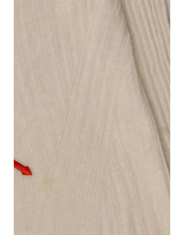 Massimo Dutti Cárdigan Mujer UK 10 Small Lino Blanco