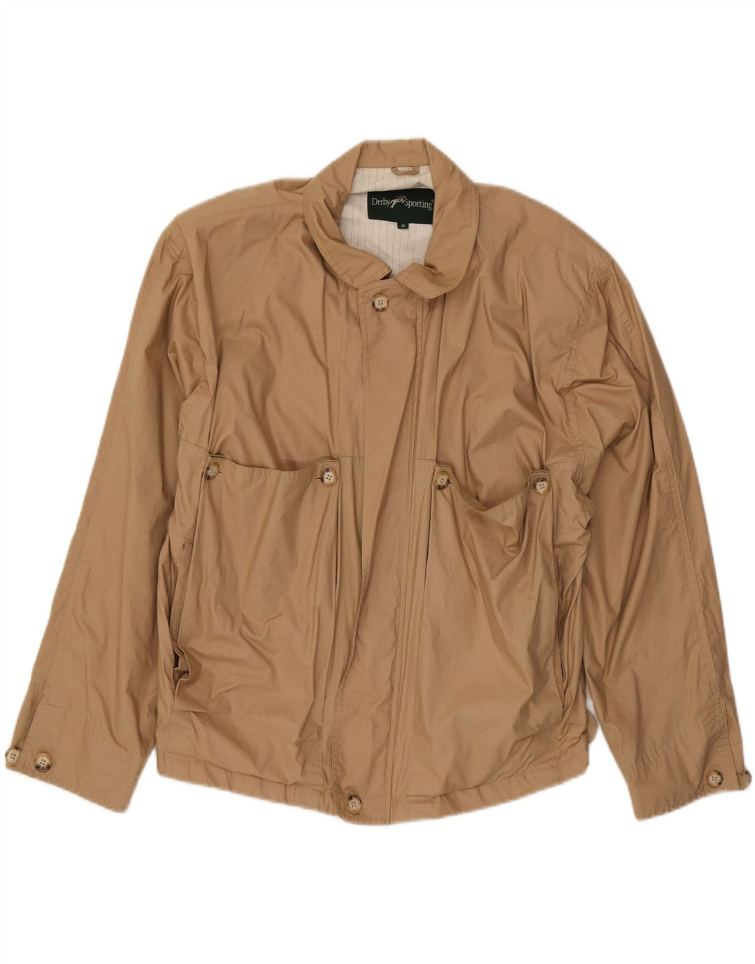 DERBY Mens Bomber Jacket UK 36 Small Beige Cotton Vintage Derby and Second-Hand Derby from Messina Hembry 
