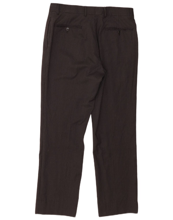 Tommy Hilfiger Pantalones de traje rectos para hombre W32 L30 Black Pinstripe