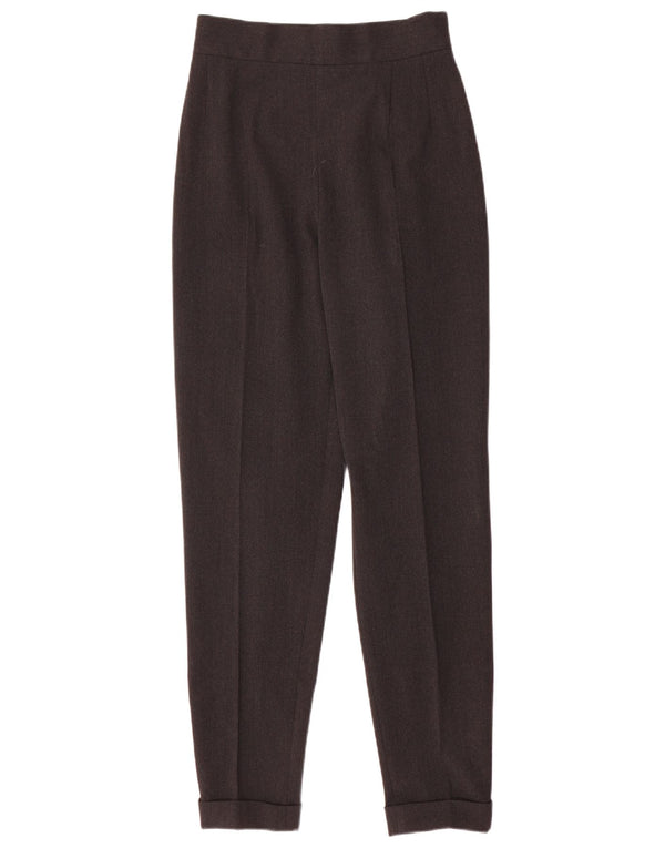 Sportmax Pantalones de traje cónicos de cintura alta para mujer UK 12 Medium W26 L30 Gris