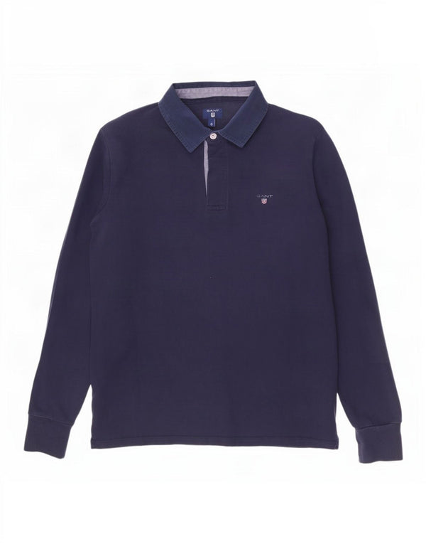 Gant Polo De Manga Larga Para Hombre Grande Azul Marino Algodón