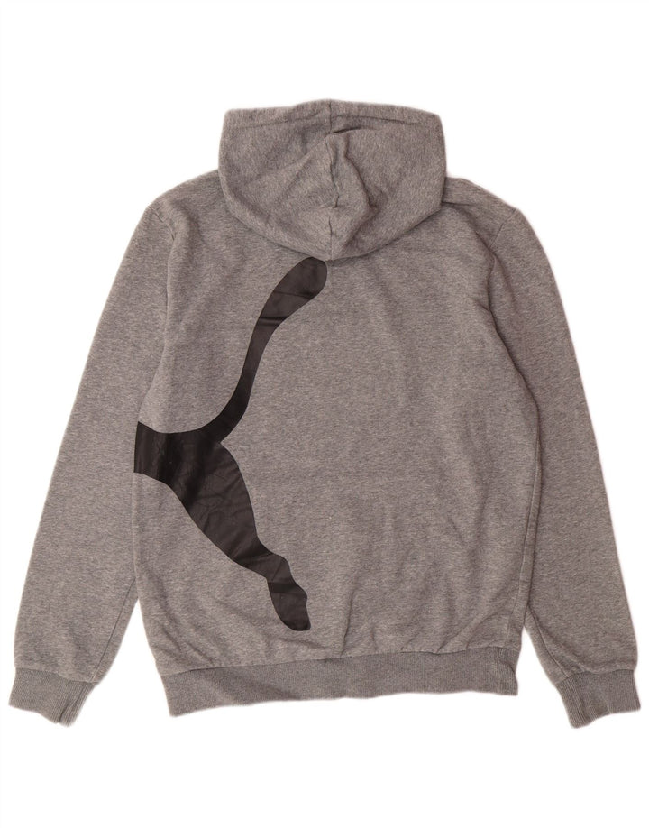 PUMA Jersey con capucha gráfica para hombre pequeño de algodón gris