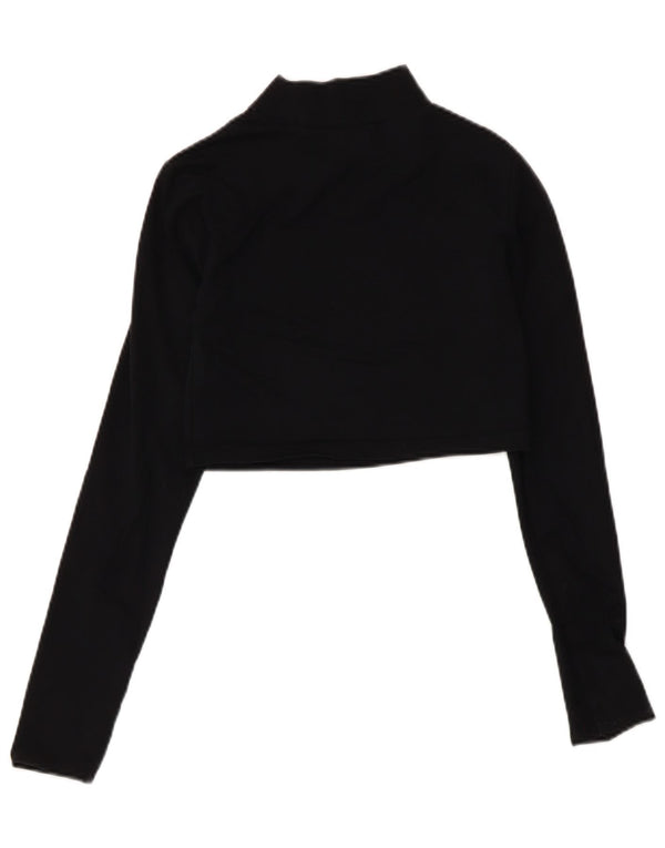 Fila Mujer Crop Graphic Top Manga Larga UK 8 Small Algodón Negro