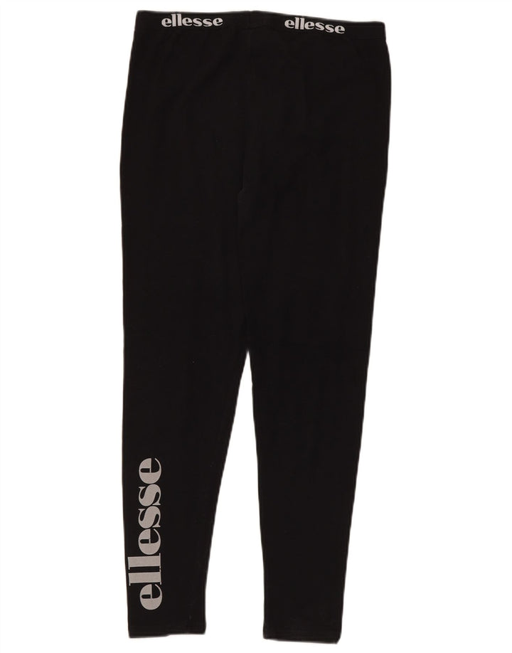 ELLESSE Leggings gráficos para mujer UK 12 Mediano Algodón negro