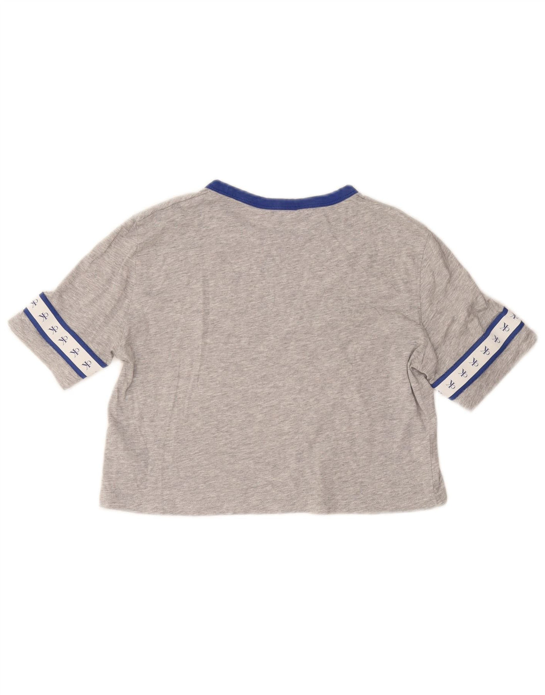 CALVIN KLEIN Camiseta corta con gráfico para mujer UK 6 XS Gris Algodón