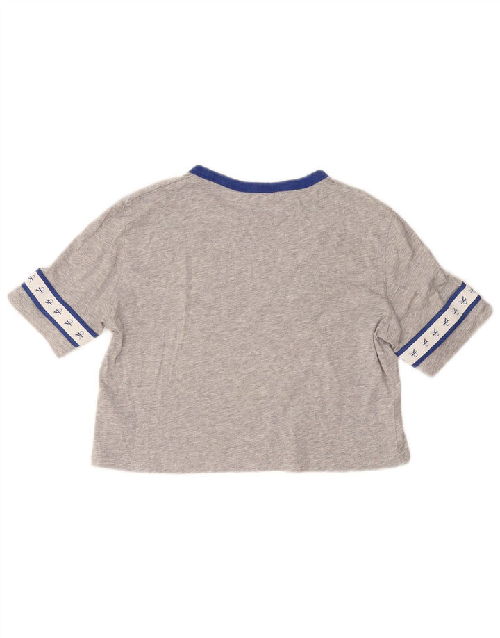 CALVIN KLEIN Camiseta corta con gráfico para mujer UK 6 XS Gris Algodón